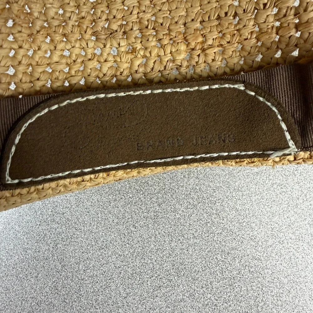 True Religion Fedora Unisex S/M Tan Woven Straw Sun Hat Summer Beach Casual